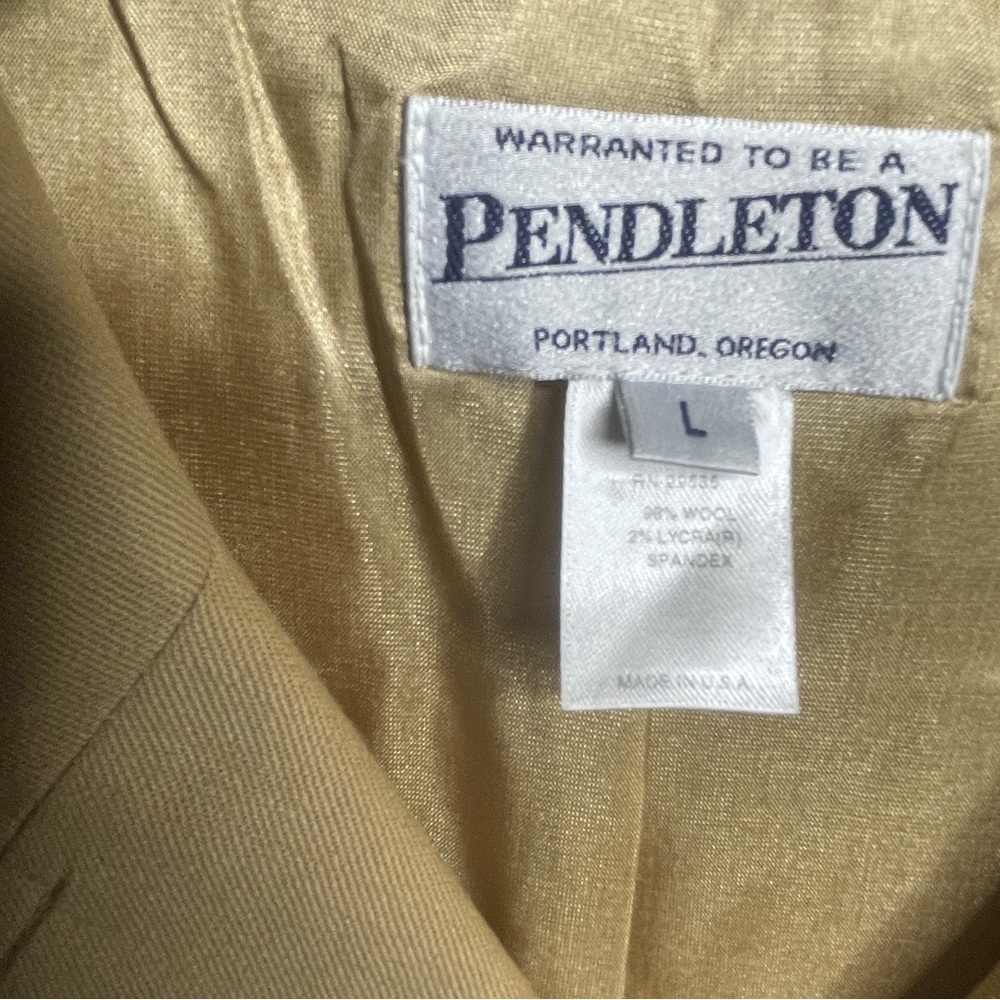 Pendleton Vintage Tan Button Down Wool Blend Blaz… - image 3